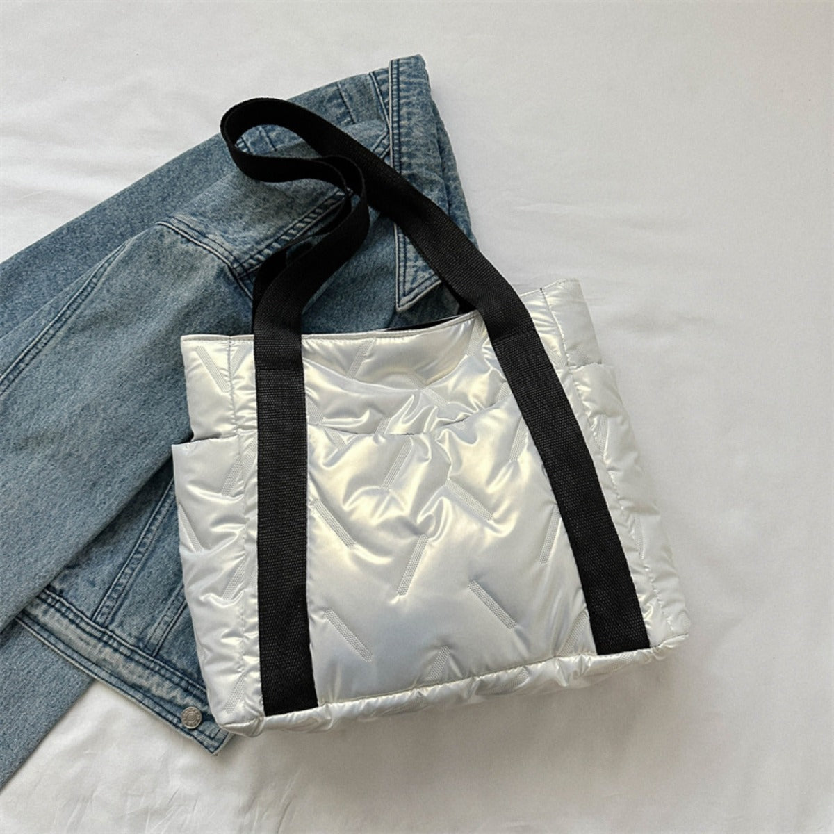 Polyester Tote Bag with Zipper Trendsi