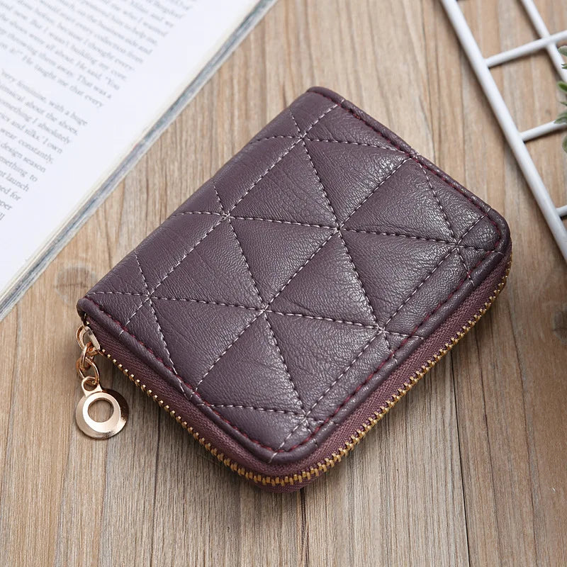 2022 Korean Embroidered Creative Ladies Clutch Zipper Short Small Wallet  Coin Purses Leather Wallets-8