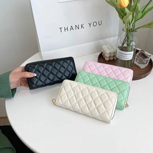 fashion elegant long wallet women zipper pu purse wallet cartera ladies wallets and purses women-0