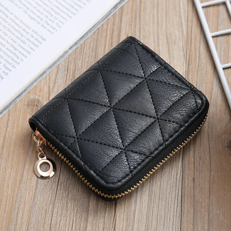 2022 Korean Embroidered Creative Ladies Clutch Zipper Short Small Wallet  Coin Purses Leather Wallets-10