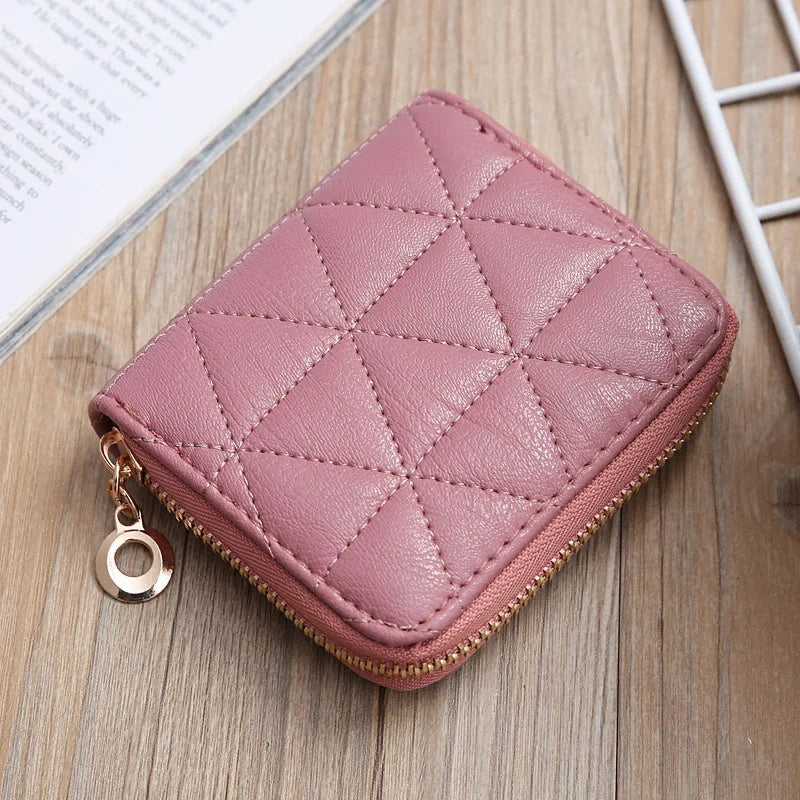 2022 Korean Embroidered Creative Ladies Clutch Zipper Short Small Wallet  Coin Purses Leather Wallets-1