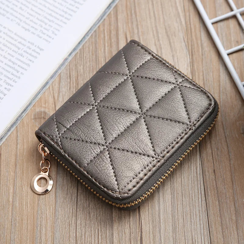 2022 Korean Embroidered Creative Ladies Clutch Zipper Short Small Wallet  Coin Purses Leather Wallets-4