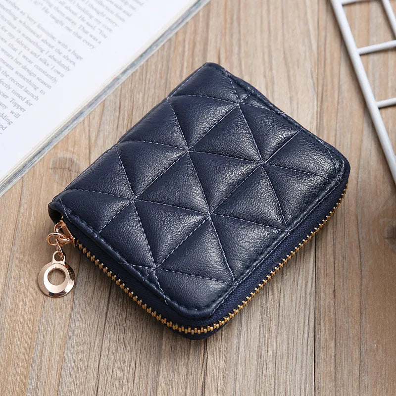 2022 Korean Embroidered Creative Ladies Clutch Zipper Short Small Wallet  Coin Purses Leather Wallets-6