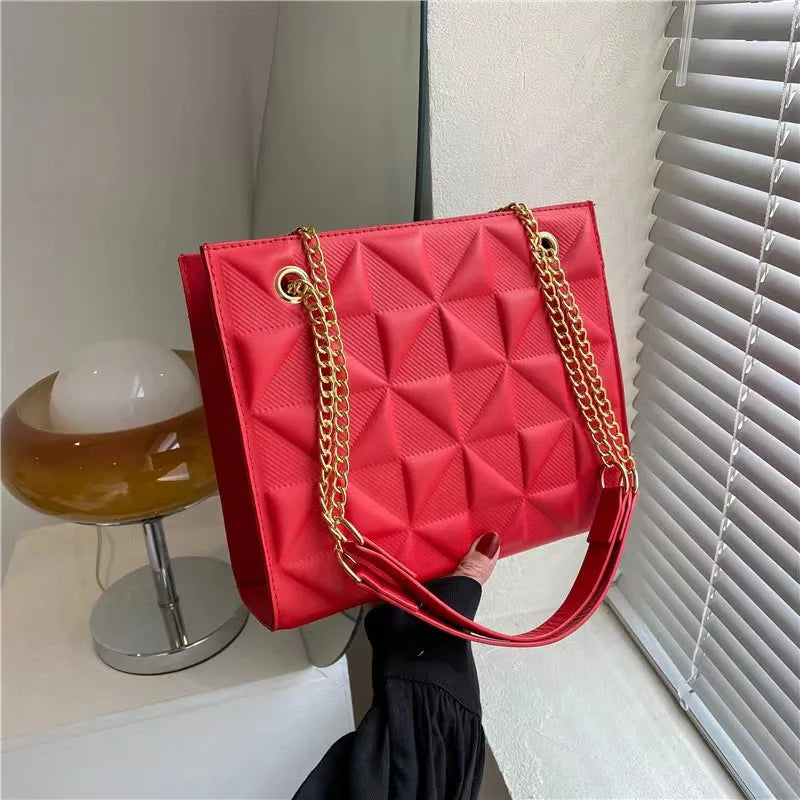 Chain bag 2024 new fashion casual women's bag Western style one-shoulder messenger girls students female underarm bag-1