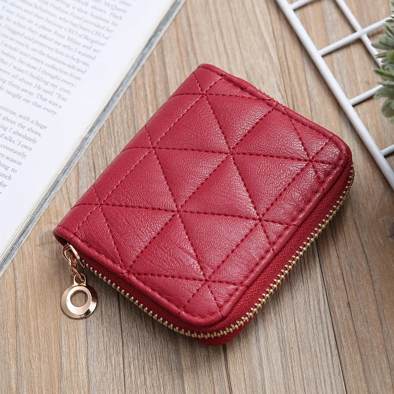 2022 Korean Embroidered Creative Ladies Clutch Zipper Short Small Wallet  Coin Purses Leather Wallets-9