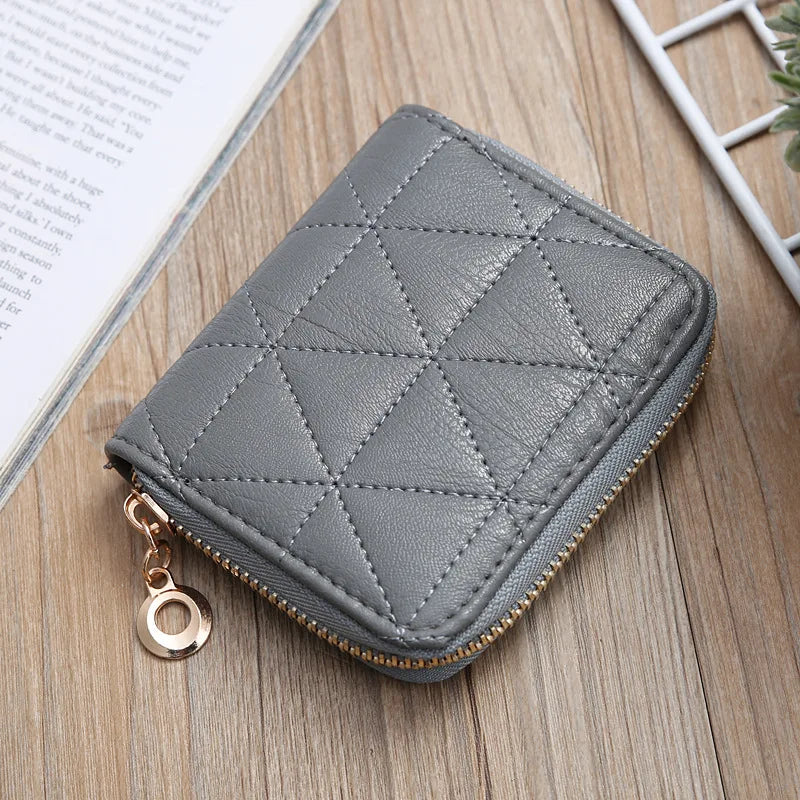 2022 Korean Embroidered Creative Ladies Clutch Zipper Short Small Wallet  Coin Purses Leather Wallets-11