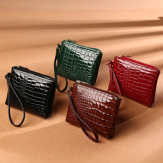 New Arrival Factory Wholesale Fashion Trendy Crocodile Pattern Ladies Clutch Wallets Pu Coin Purse 2022 Custom-0