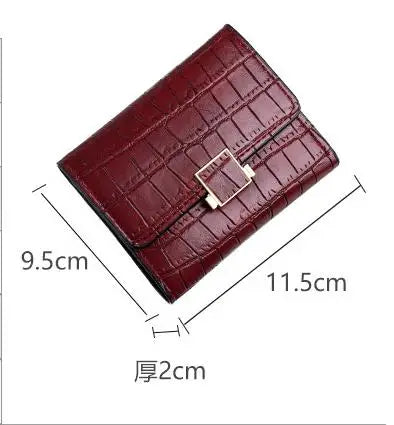 Pu Hasp Five-color Mixed Batch Fashion Small Wallet Fall Purses Croc Purse For Women-3