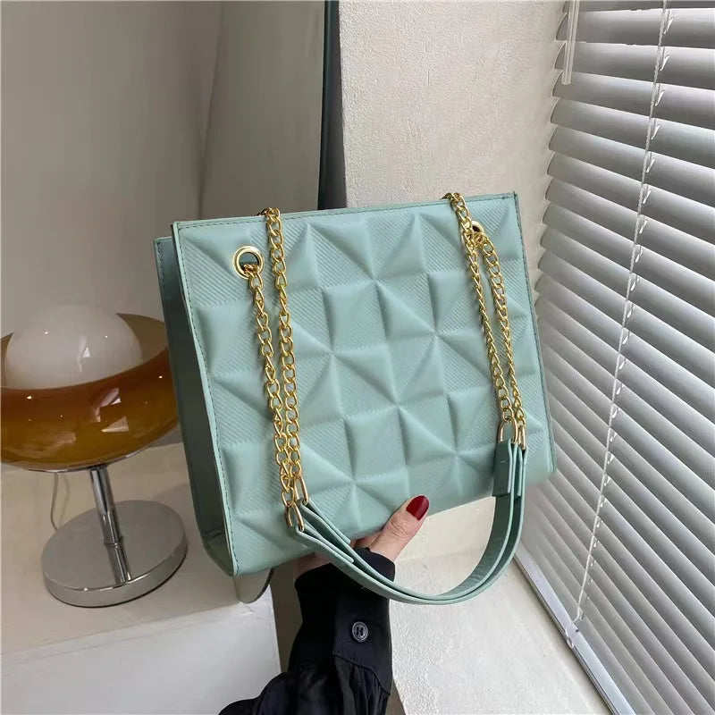 Chain bag 2024 new fashion casual women's bag Western style one-shoulder messenger girls students female underarm bag-9