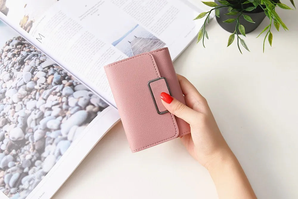 Factory Direct Three-Fold Fashion Hasp Simple Coin Purse Ladies Solid Color Woman Wallet 2021-3