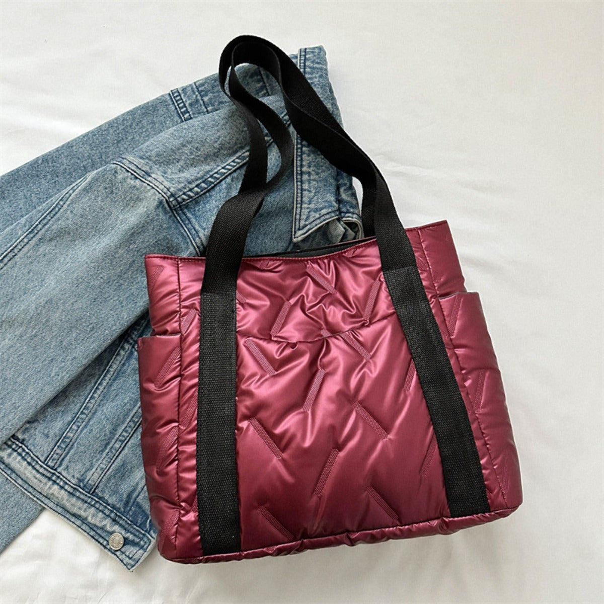 Polyester Tote Bag with Zipper Trendsi