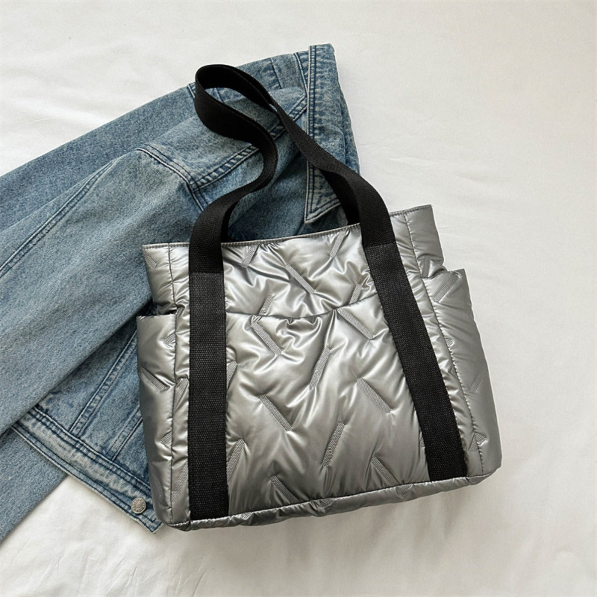 Polyester Tote Bag with Zipper Trendsi