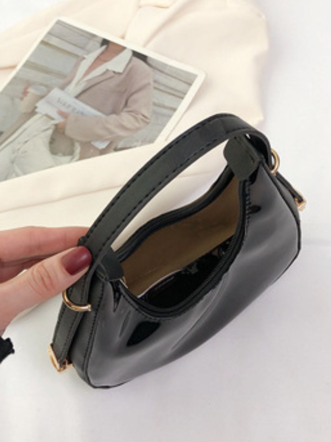 Leather PVC Shoulder Bag Trendsi