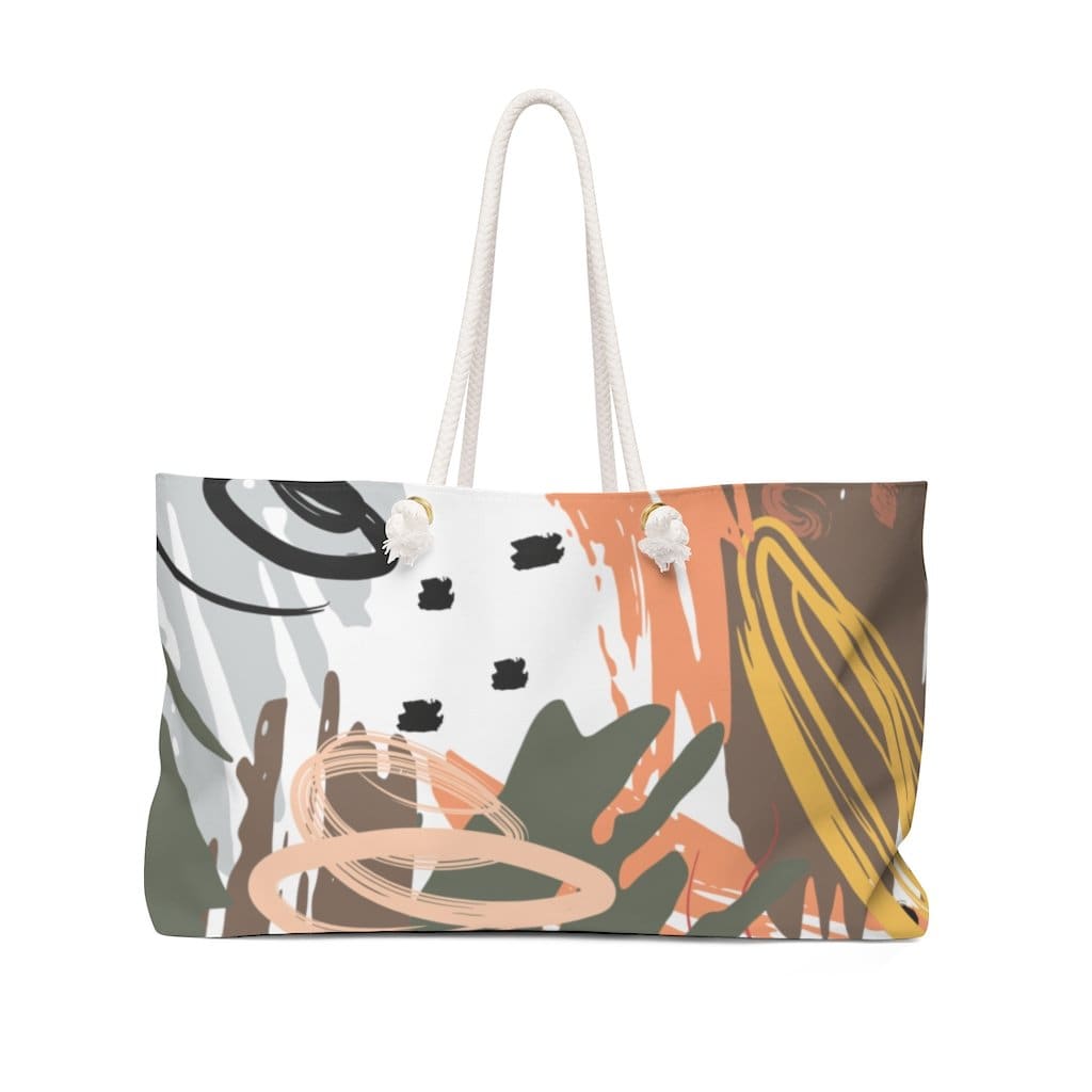 Pattern Green Handbag, Weekender Tote Bag-1