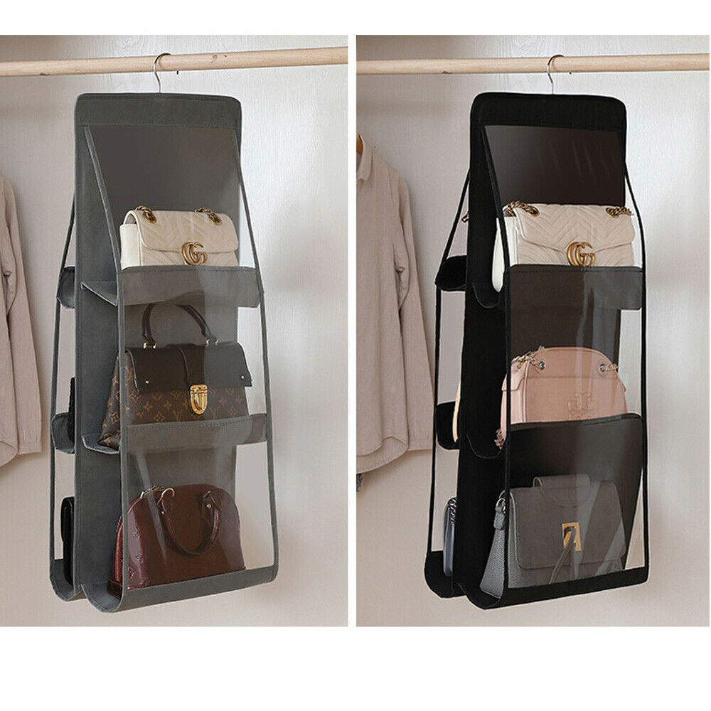 6 Pocket Folding Hanging Handbag Storage Organiser Holder Hook Hanger | BIG  W